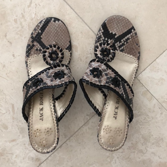 Kitten heel snakeskin JACK ROGERS SIZE 7 - Picture 2 of 4